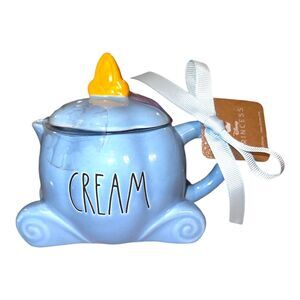 Rae Dunn Disney Princess Cinderella Carriage CREAM Ceramic Covered Creamer  NEW